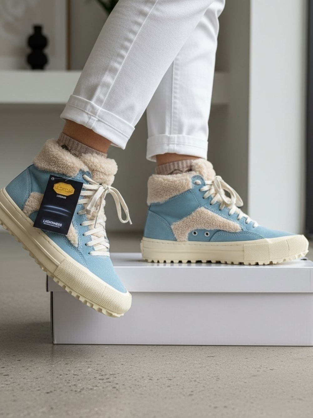 Brandblack blue suede Vibram trainers
